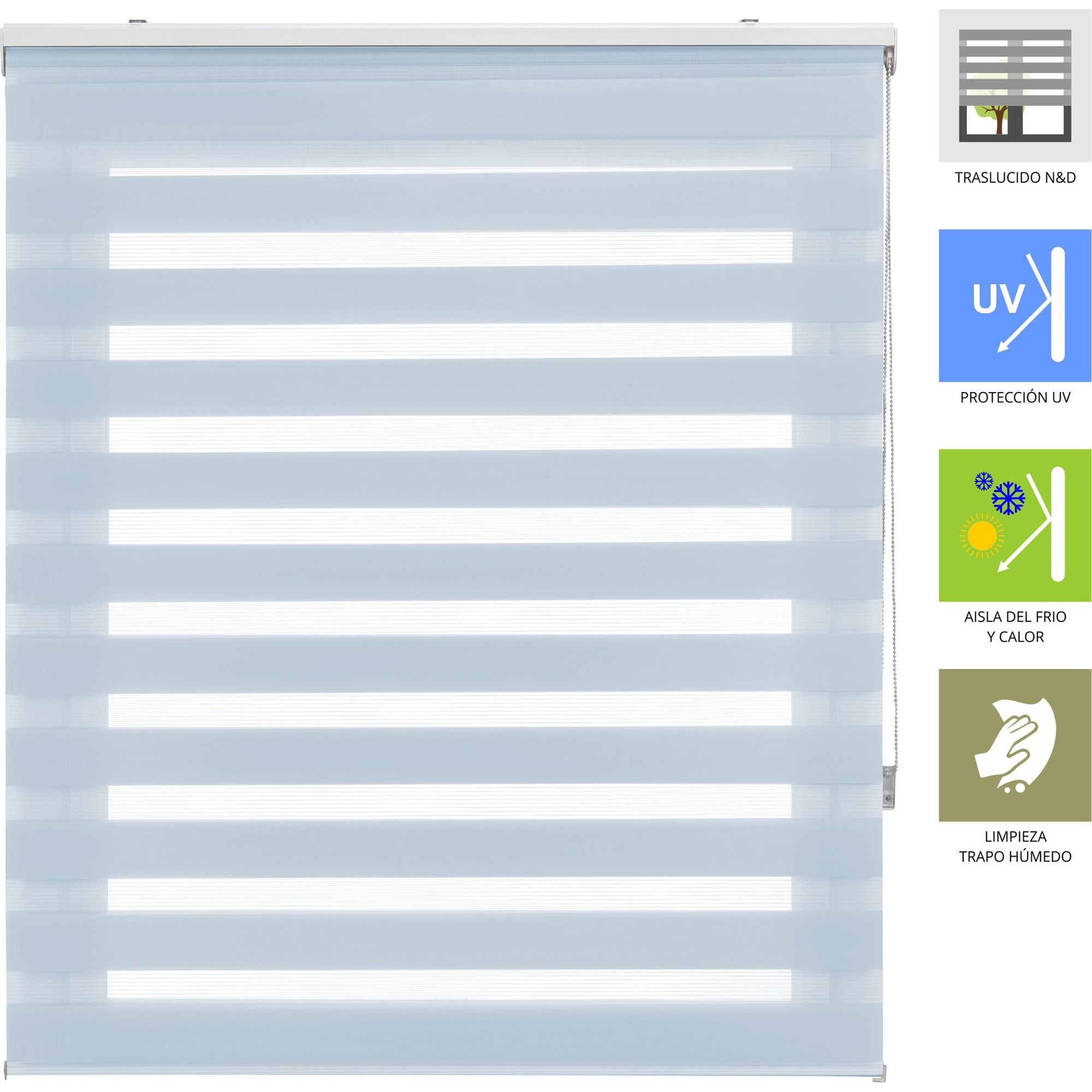 BLINDECOR - Estor Enrollable Noche y Día – Estor Noche y Día Fácil Instalación Pared o Techo - Estor Ventana Doble Tejido Anti-Deshilachado – Estor Enrollable Día y Noche para Ventanas
