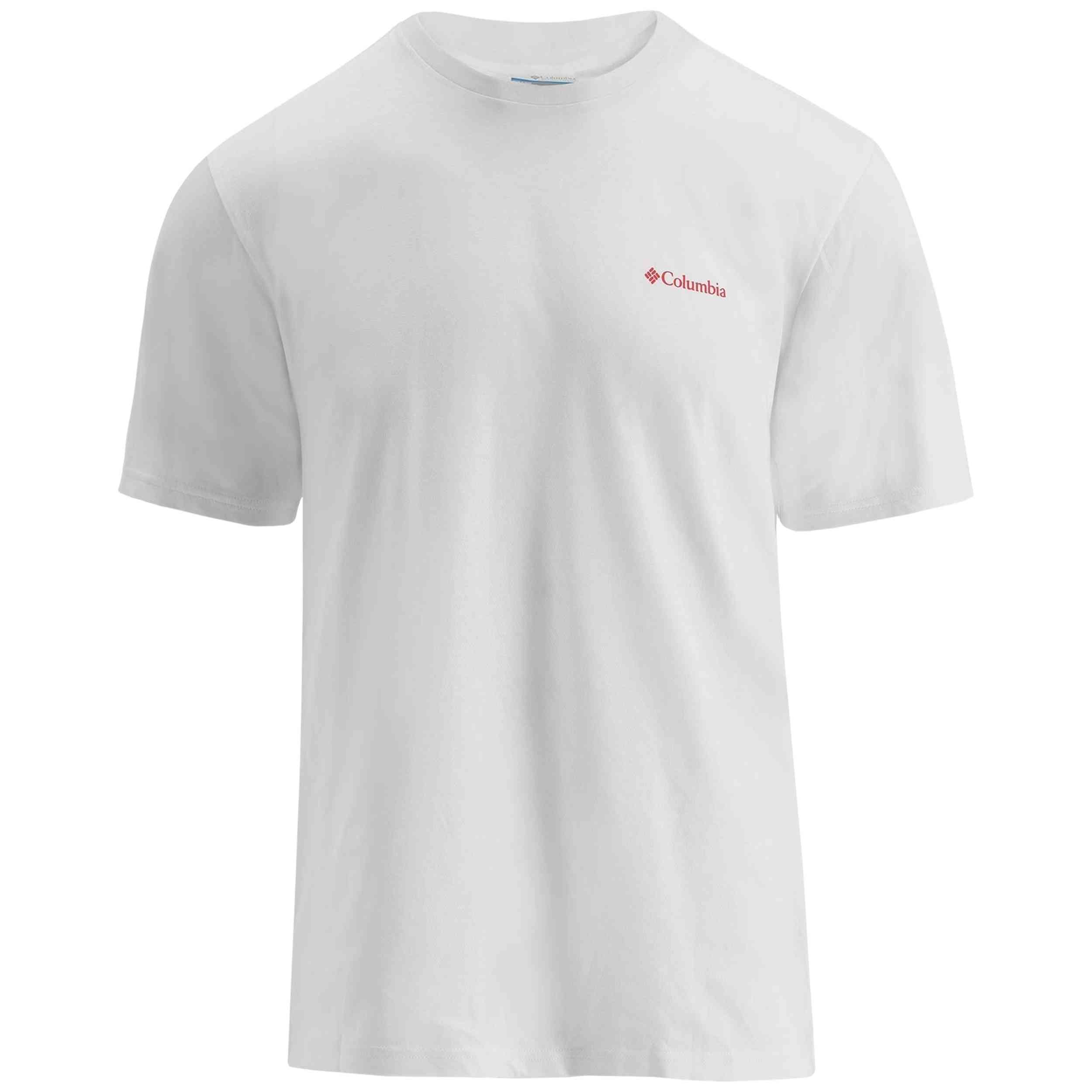 Camiseta De Manga Corta Columbia modelo Camiseta Columbia CSC Logo Back manga corta blanco rojo oscuro para hombre y mujer en color Blanco