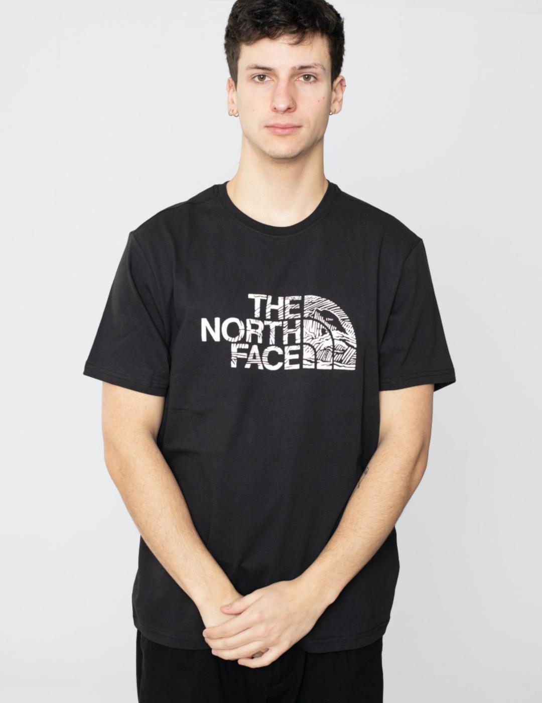 Camiseta The North Face Negra Woodcut Dome Hombre