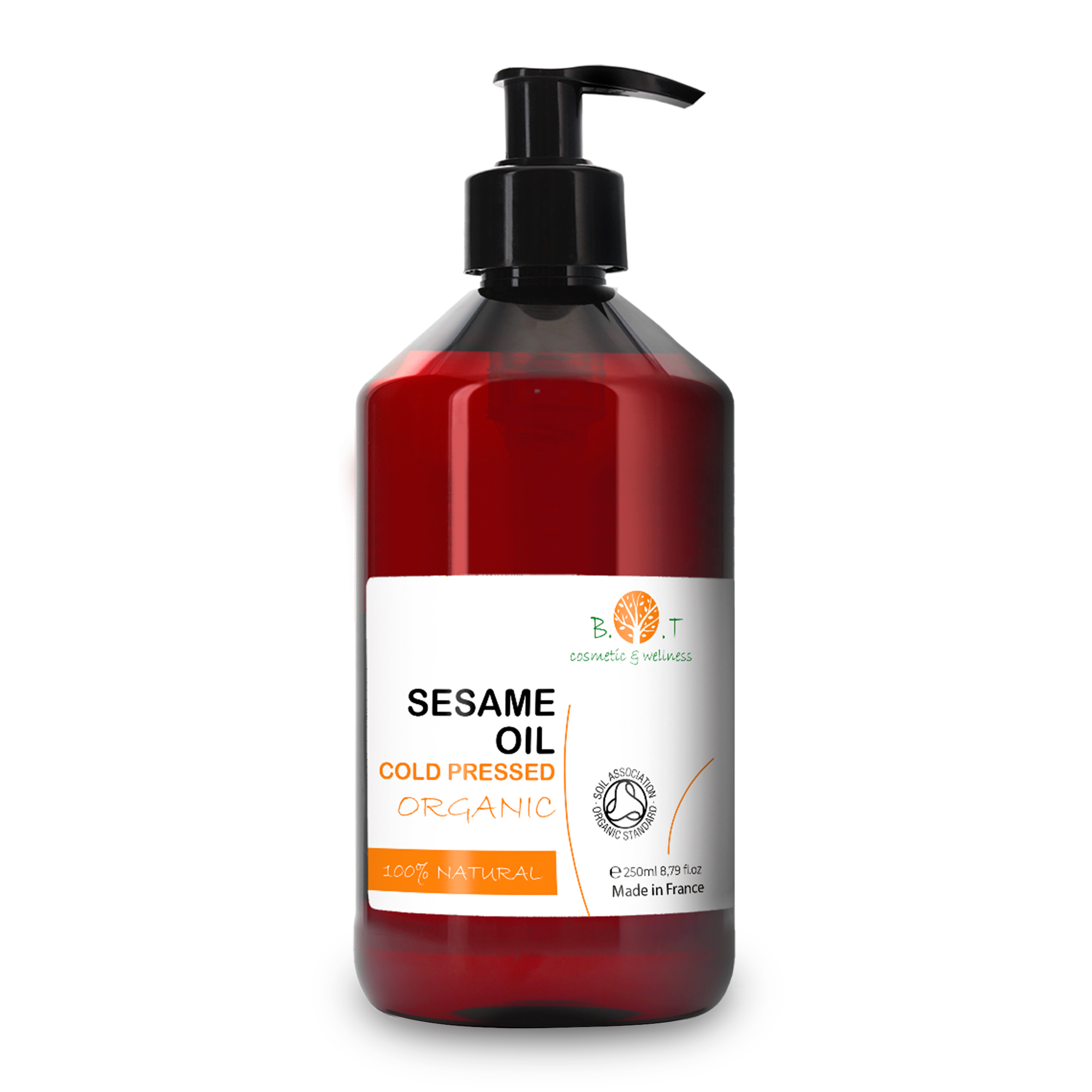 Aceite de Sésamo Orgánico Prensado en Frío, Uso Cosmético, Masajes Ayurvédicos, Desmaquillante Natural, Tratamiento Capilar, DIY, Neutro - B.O.T cosmetic & wellness