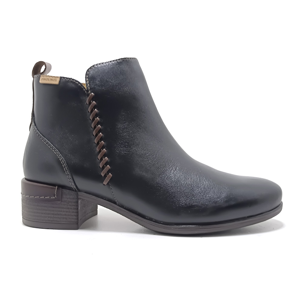 Pikolinos Malaga W6W-8950, Botines De Tacon Y Cremallera Lateral , Para Mujer , Color Negro.