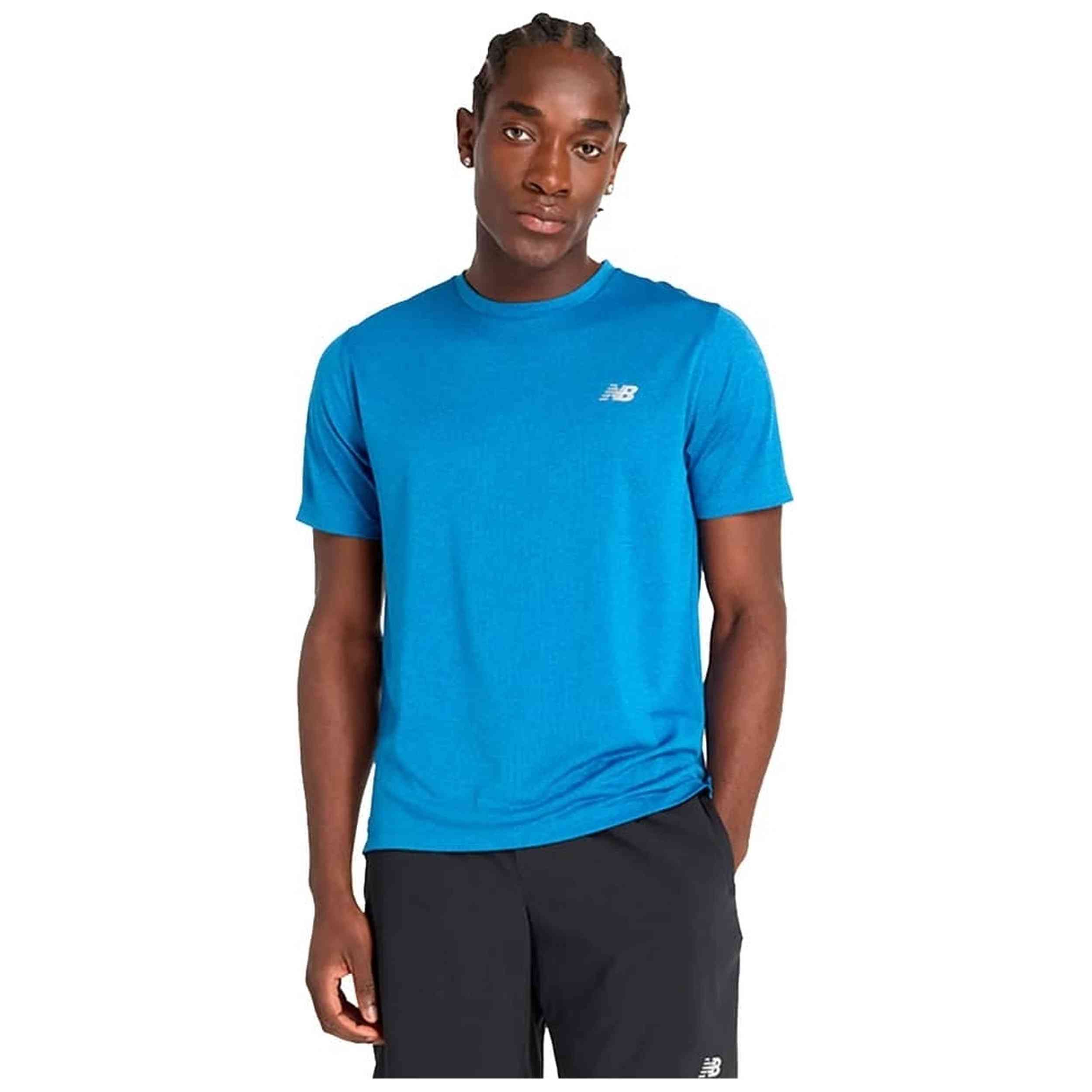 Camiseta De Manga Corta New Balance modelo MT41253_BEU para Hombre en color Azul