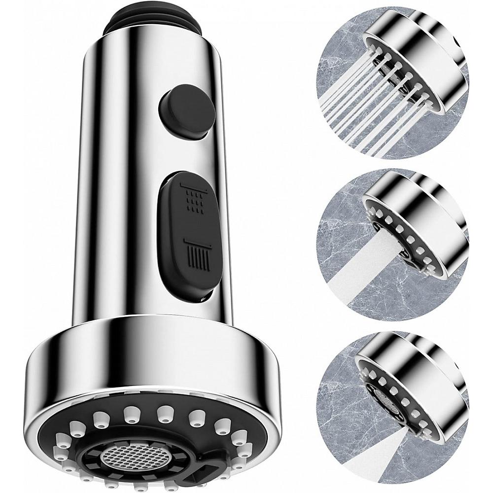 OmHO Extensión de aireador de agua giratorio MOV, cabezal rociador de repuesto para grifo de cocina de 3 modos, rotación de 360 grados
