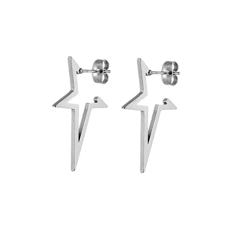 TK Pendientes de Estrella grande para Mujer, Aretes Punk de 2 piezas, joyería de Maple inoxidable, venta al por mayor, 2024