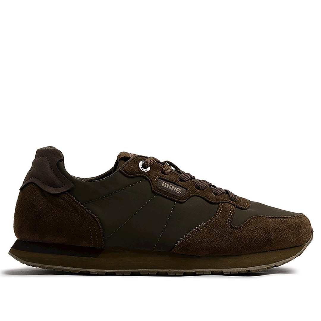 Zapatillas deportivas Mustang Porland Classic de hombre marrón kaki con detalles de ante estilo retro