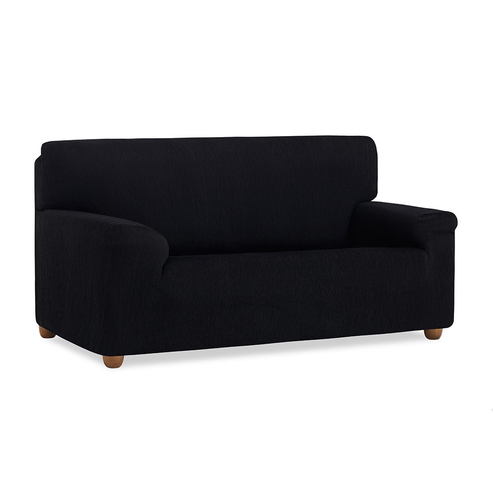 NORDIC HOME Funda de Sofá Elástica Vera Negro – Ajustable