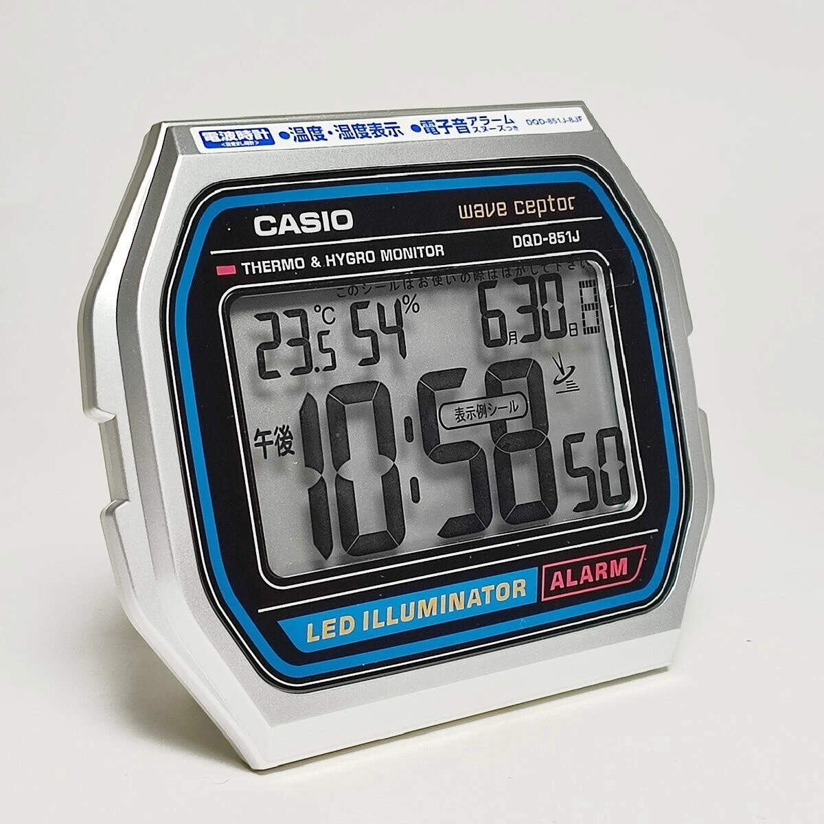 ​reloj de escritorio radiocontrol Casio DQD-851J-8JF JDM 10.2x11.7x4.8cm Termómetro Higrómetro (humedad) alarma electrónica JDM (mercado interior japonés) Homenaje al Casio A158