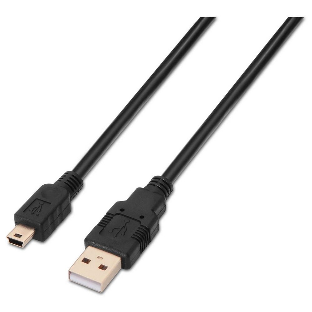 Aisens - Cable USB 2.0 A a Mini-USB B de 1,8 m para conexión universal y transferencia segura, negro RoHS