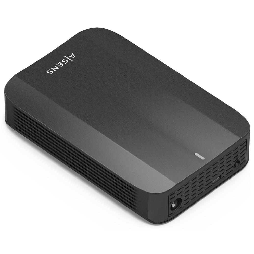 Aisens - Caja externa para disco duro 3.5\" ASE-3535B de aluminio negro con USB-C, USB 3.2 Gen 1 y soporte UASP