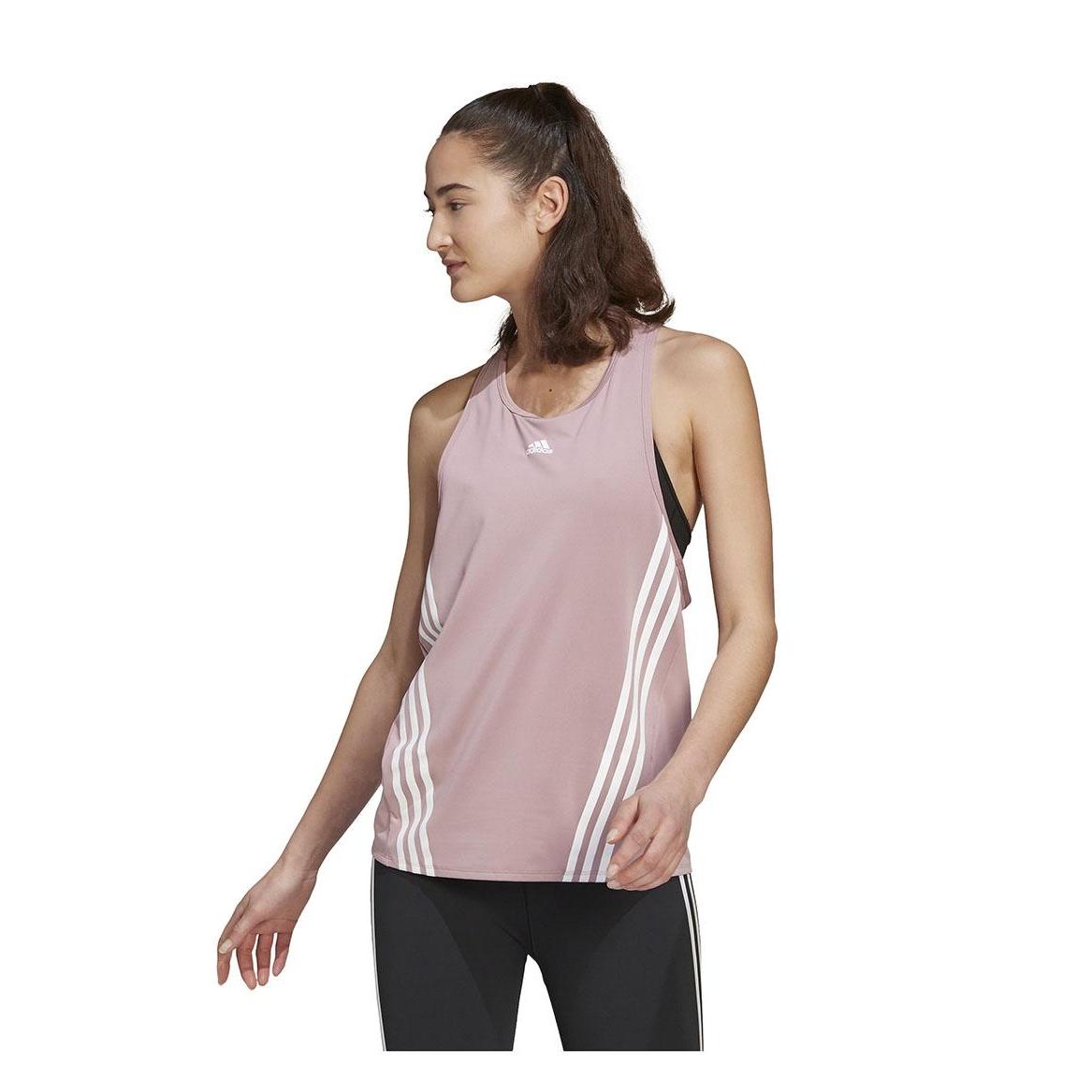 Adidas Camiseta Mujer Lila Trainicons Tirantes Transpirable