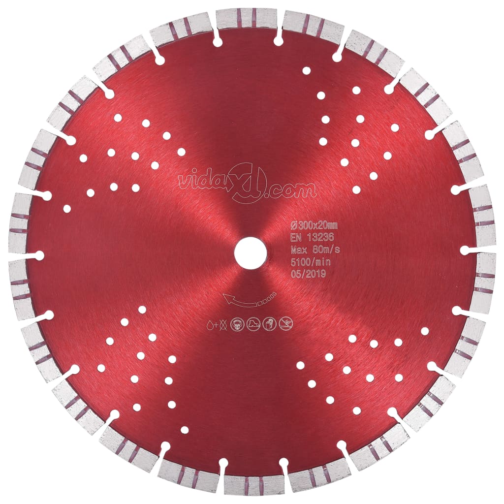 vidaXL Disco de Corte de Diamante con Turbo y Agujeros Acero Sierra Dimensiones 300 mm/20 mm, 300 mm/25.4 mm, 350 mm/25.4 mm y mas