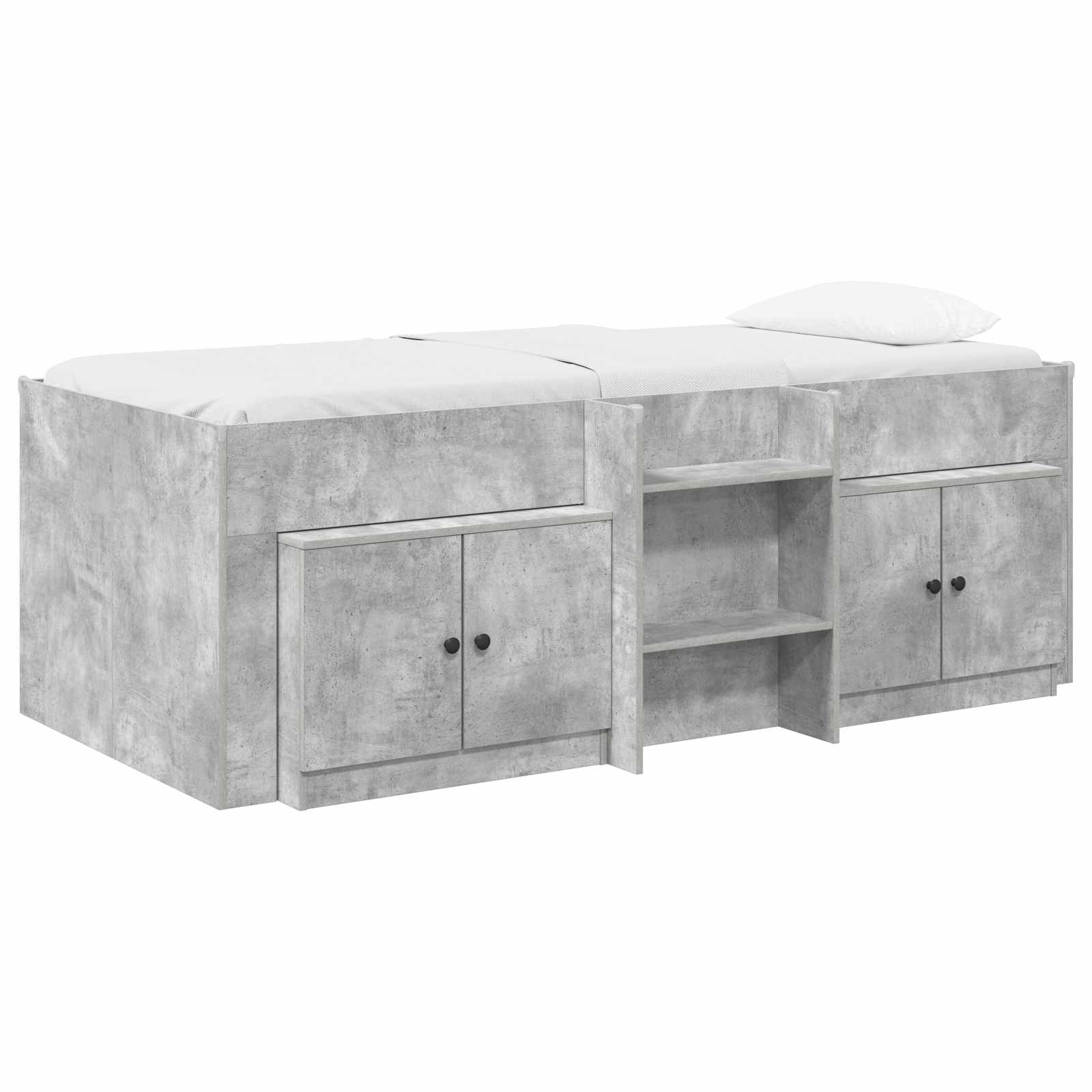vidaXL Marco de cama loft con armario con almacenamiento 3 uds. 75 x 190 cm Multicolor