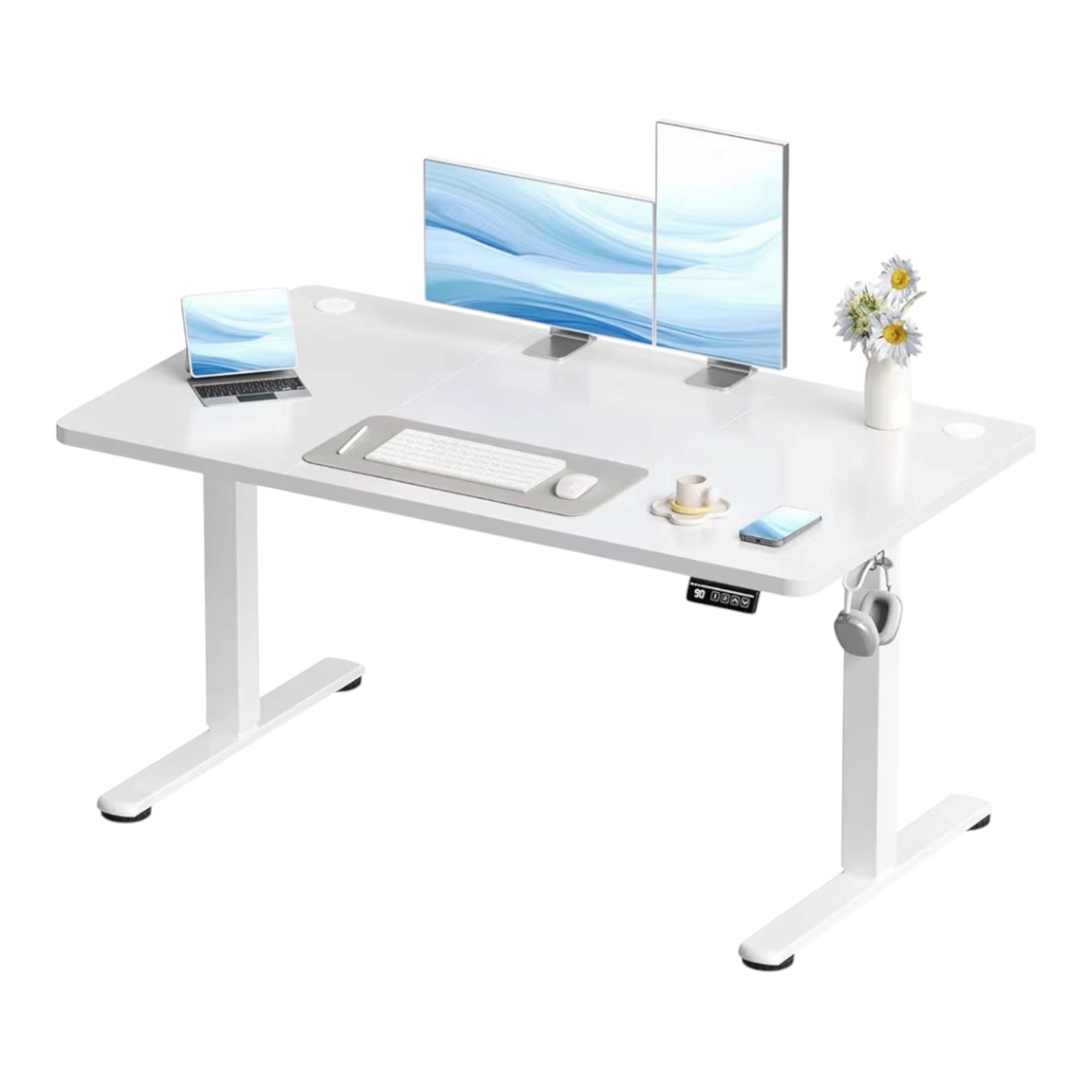 Escritorio Elevable Eléctrico Ajustable en Altura con Panel Inteligente de Varias Memorias, Mesa para Oficina en Casa con Tablero Ensamblado, Ideal para Trabajo Ergonómico y Uso Diario