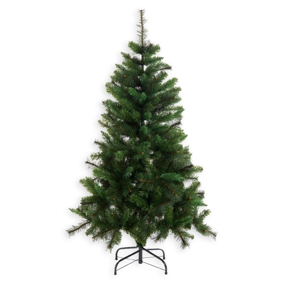 Árbol de Navidad artificial de PVC y PE verde desmontable de 180 cm Montaje rápido gracias a sus 685 ramas ignífugas. Aporta naturalidad y seguridad para que disfrutes tranquilo en familia. LOLAhome