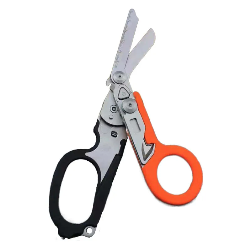 TK Tijeras De Emergencia Médica Plegables 6 En 1 Kit De Primeros Auxilios Para Supervivencia Al Aire Libre Herramienta EDC Con Funda Accesorio