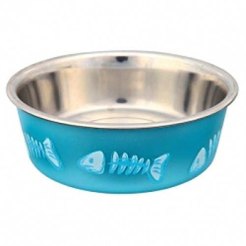 TRIXIE Comedero Acero Inox, Resist.,0.3 l, ø12 cm,Variado