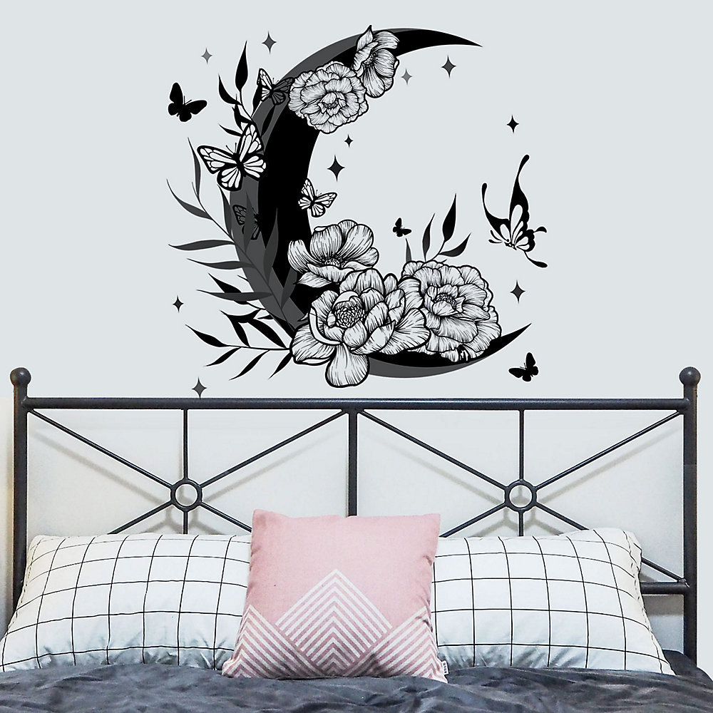 CA Pegatinas de pared del mes negro, pegatinas de pared para dormitorio, sala de estar, decoración de pared, pegatinas de pared