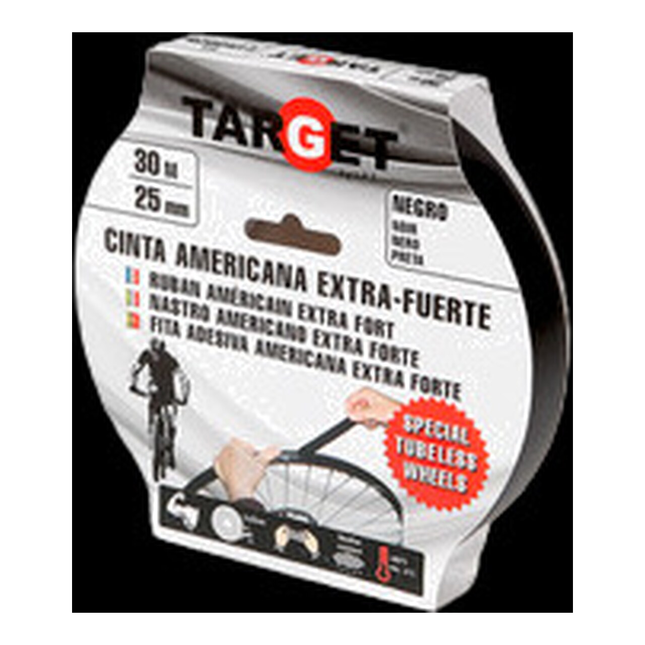 Cinta Adhesiva Extrafuerte Para Llanta Target 30Mx25mm Tubeless 42103