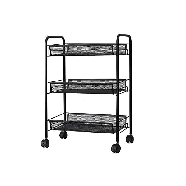 Carrito Metalico Multifuncional con 3 Niveles – Medidas 63x44x26 cm – Práctico, Compacto y Elegante para Tu Hogar