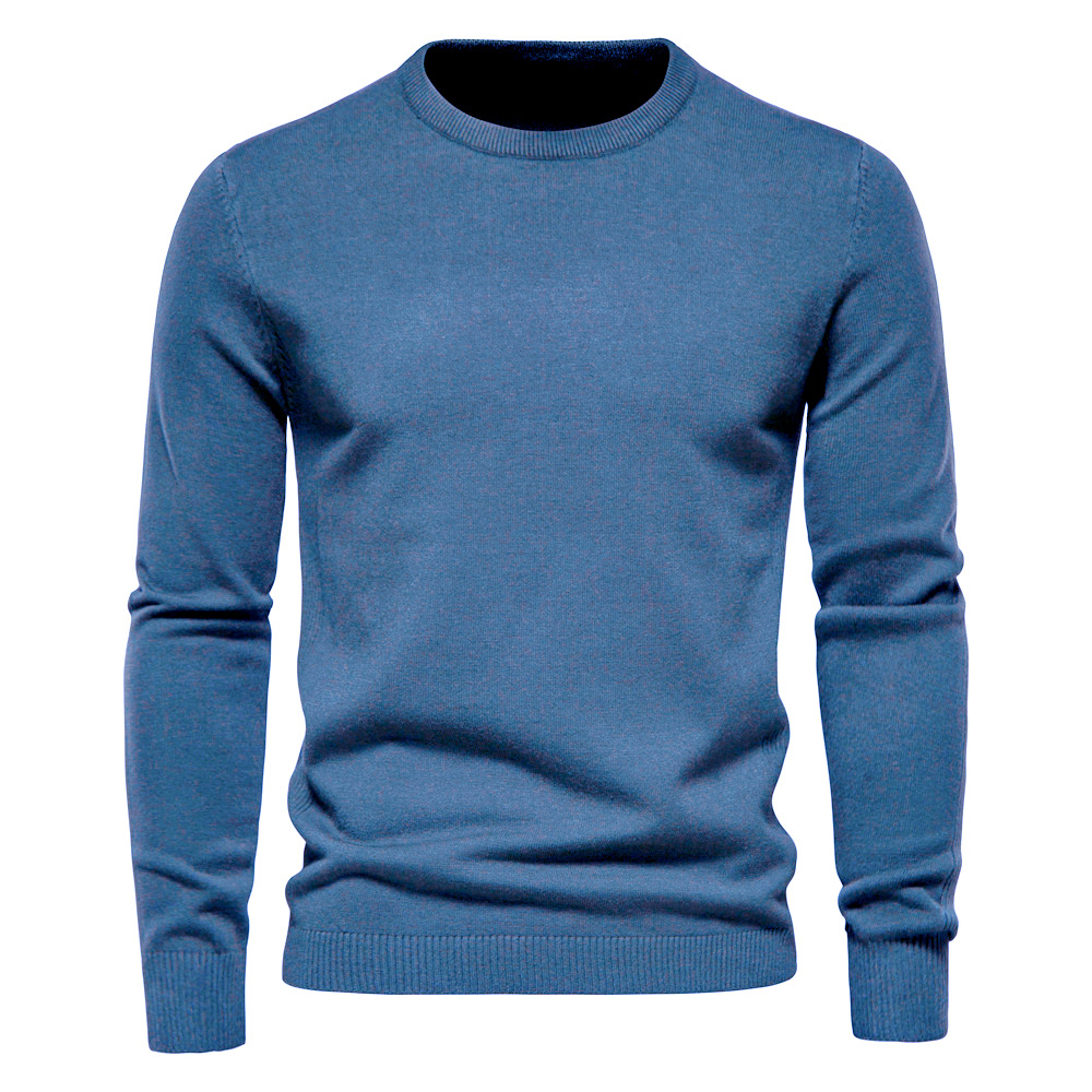 TK Suéter grueso de otoño e invierno en 10 colores, suéter ajustado con cuello redondo para hombre, suéter tejido para hombre, Tops