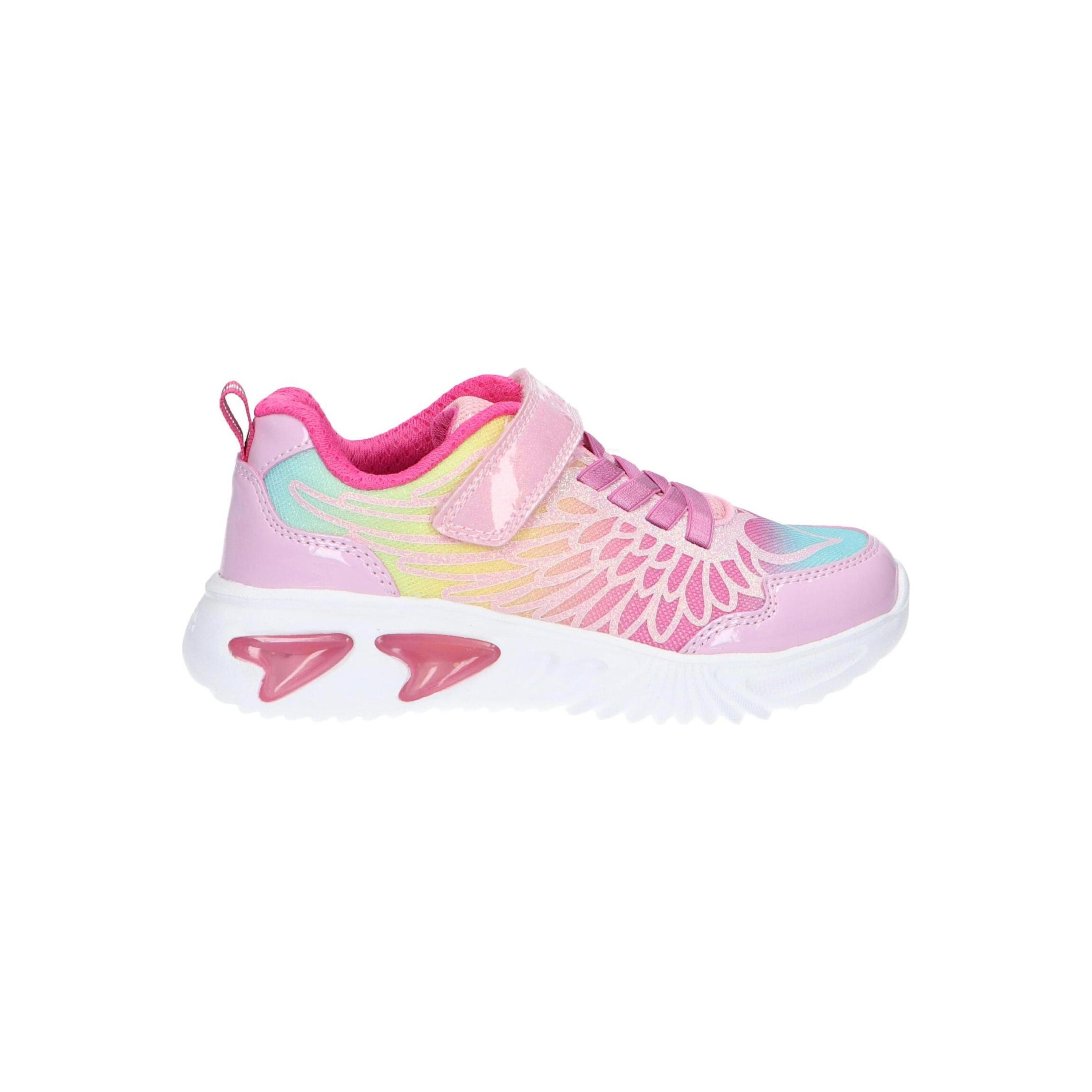 Geox girls' casual sneakers in pink, made of canvas with a textile lining, closed toe, and rubber sole, perfect for autumn-winter outdoor activities, lightweight and durable girl shoes for sports and play.