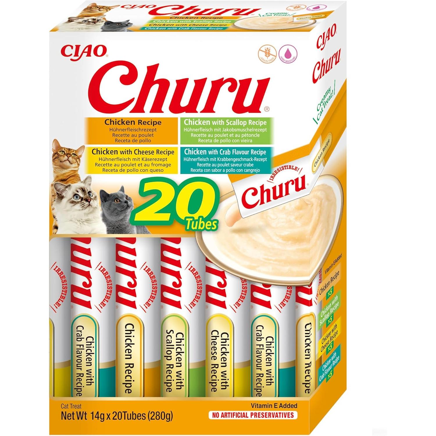Churu – Snack para gatos adultos Churu variedades de pollo 20 x 14 g. 280 g