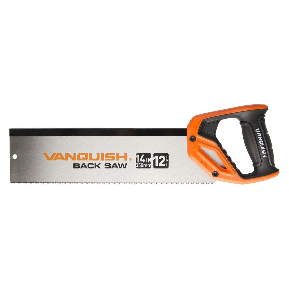 Caja Inglete Plástico Vanquish 350 mm con Serrucho – 4 Ángulos de Corte, Hoja Precisión y Mango Antideslizante