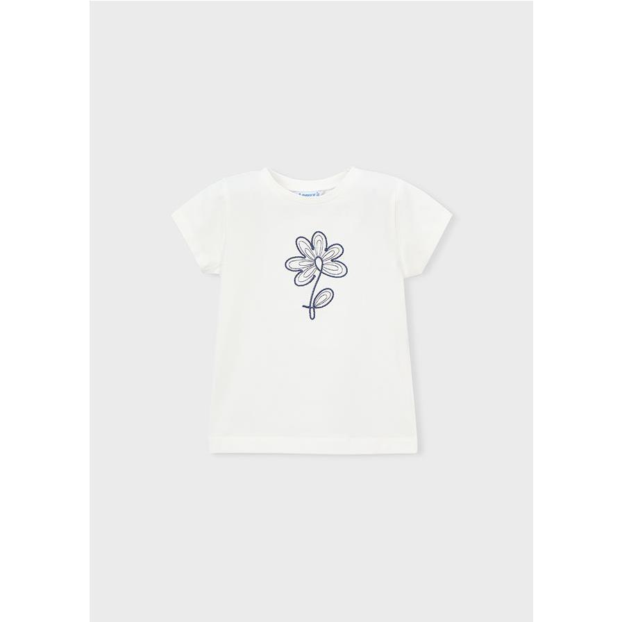 Mayoral - Camiseta básica de manga corta para niñas en tono beige prenda esencial guardarropa