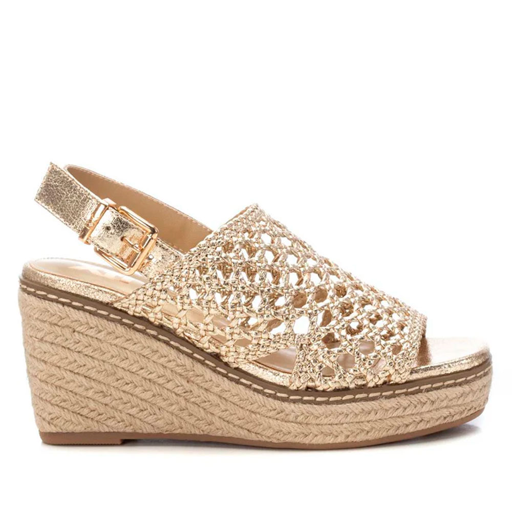 Sandalias Cuña Mujer Xti 143829 Oro 106300  MARCAS MUJER Sandalias cuña-plataforma Sandalias Sport Xti