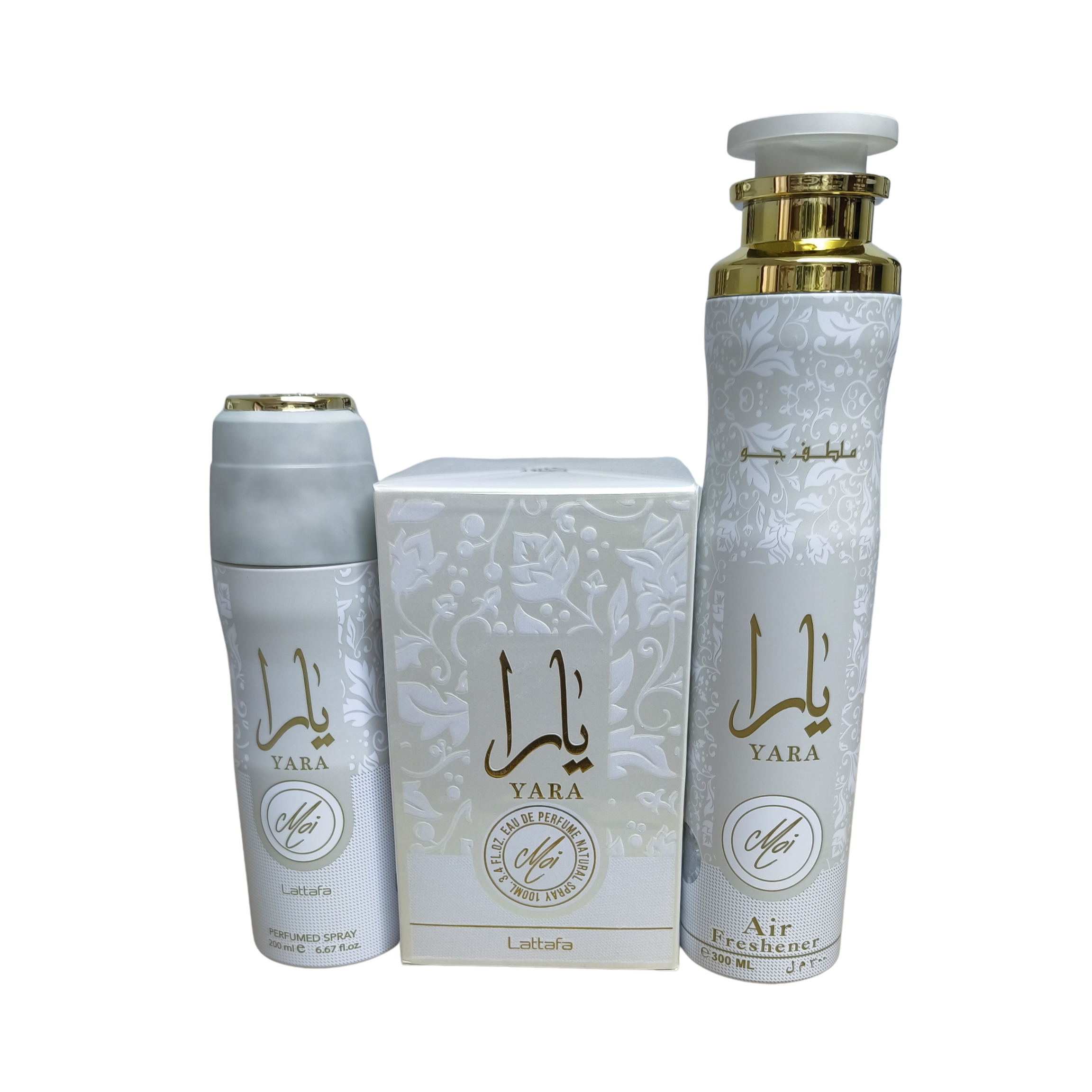 Lote Yara Moi: Frescura Y Elegancia - Lattafa - Perfume De 100 Ml + Ambientador Hogar + Perfume Spray