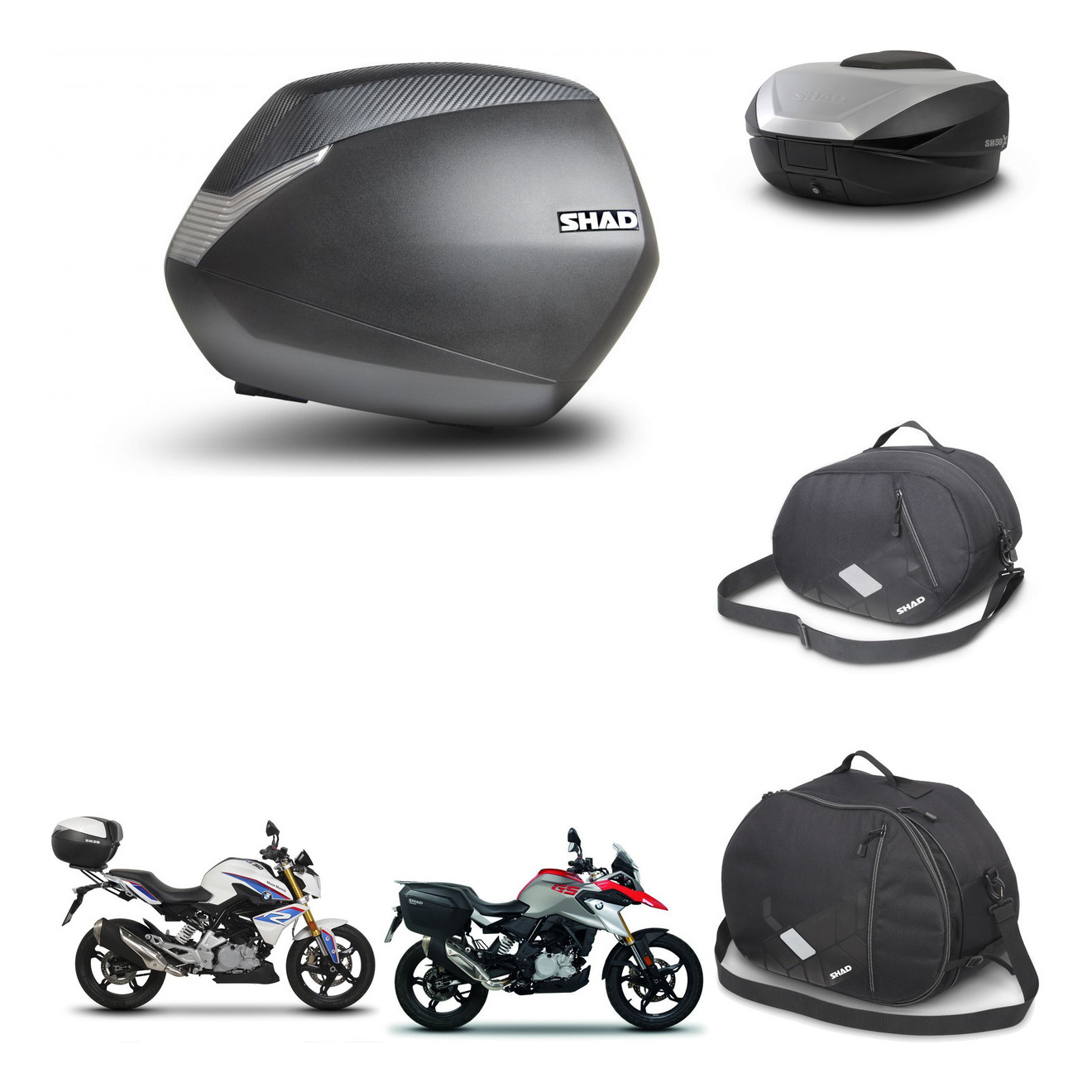 Baul Trasero + Maletas Laterales + Accesorios + Herraje 3P + Herraje Montaje Sh36 Sh 36 Sh59x Alu KIT-262719