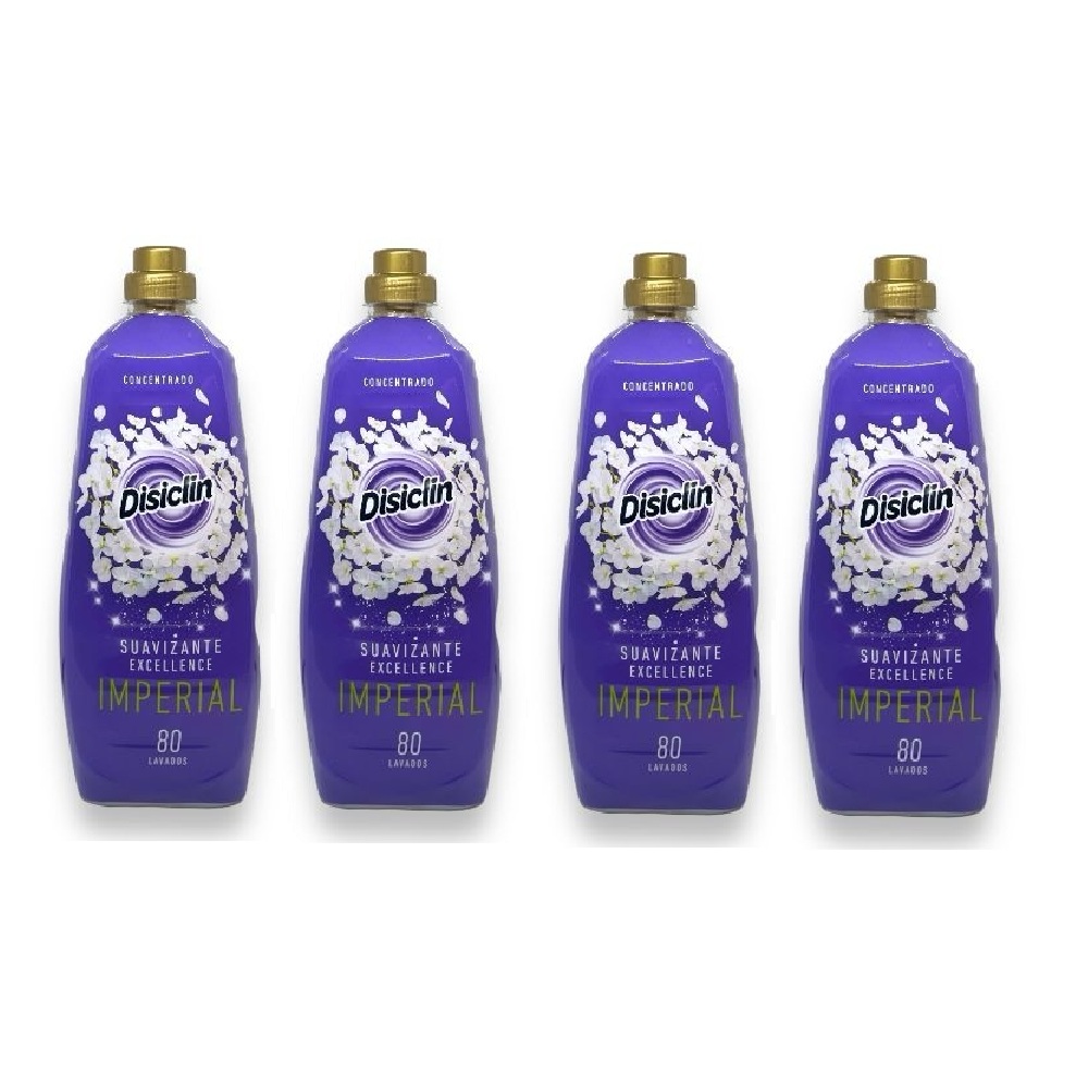 DISICLIN Suavizante para la ropa Concentrado IMPERIAL Botella 1.440ml 80 lavados (Pack 4) - Aura de lujo en cada lavado, Sensacion intensa de bienestar, Aroma duradero, Tecnología de micro-capsulas que ofrecen 10 semanas de frescor, HUELE INCREIBLE