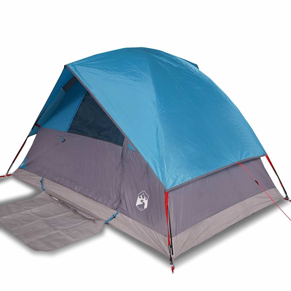 vidaXL Tienda de campaña iglú para 4 personas impermeable azul