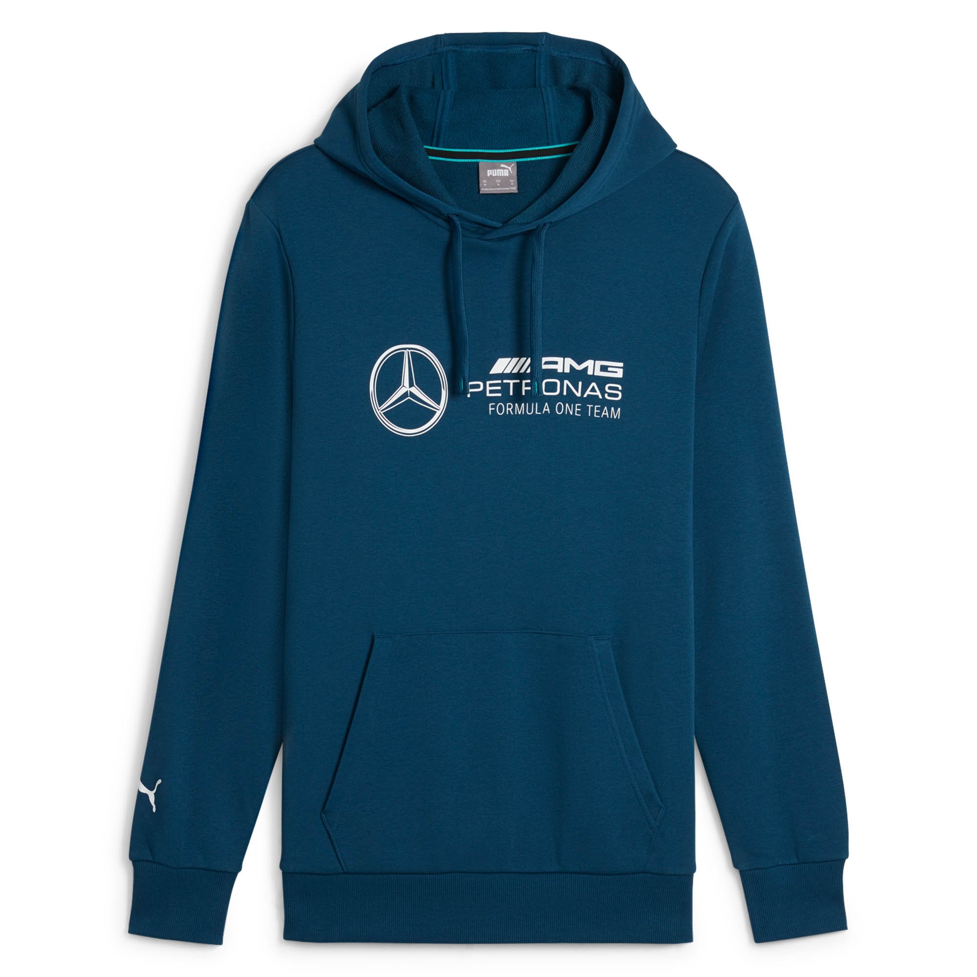 PUMA Sudadera con capucha para hombre - Motorsport MAPF1 Mercedes Essential Hoodie, Capucha, Logotipo MAPF1 Mercedes Essential Hoodie