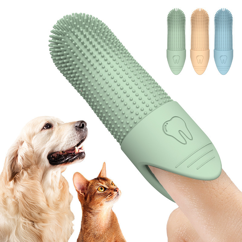 Cepillo de dientes de dedo para gatos (3 piezas), cepillo bucal de silicona para perros, herramienta de aseo para mascotas, cuidado bucal suave para gatos, perros, conejos, hámsteres y cachorros, solución de limpieza preventiva fácil.