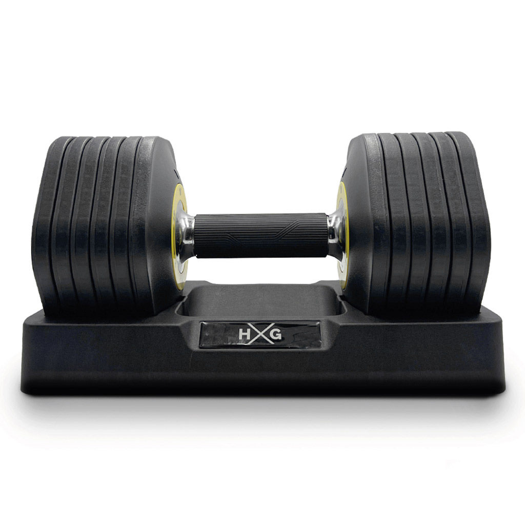 HxG Mancuernas Ajustables de 2 a 40 kg · Entrena en Casa o en el Gimnasio · Versátiles, Compactas y para Todos los Niveles · 12kg, 20kg, 24kg, 32kg, 40kg