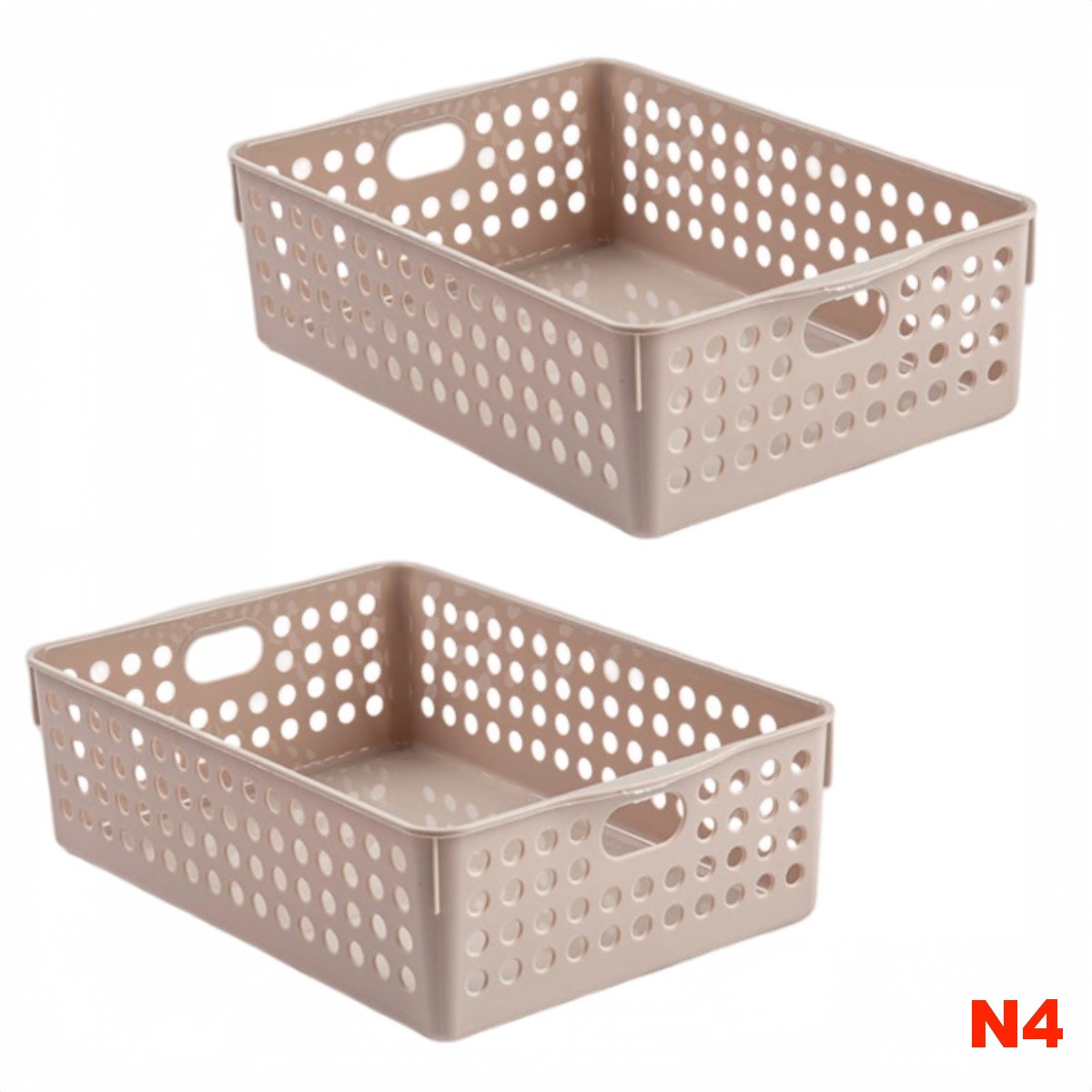 ZYLX SHOPPING – Pack 2 Cestas Organizadoras de Plástico | Un Solo Tamaño y Color | Resistentes, Apilables y Multiusos para Hogar y Oficina