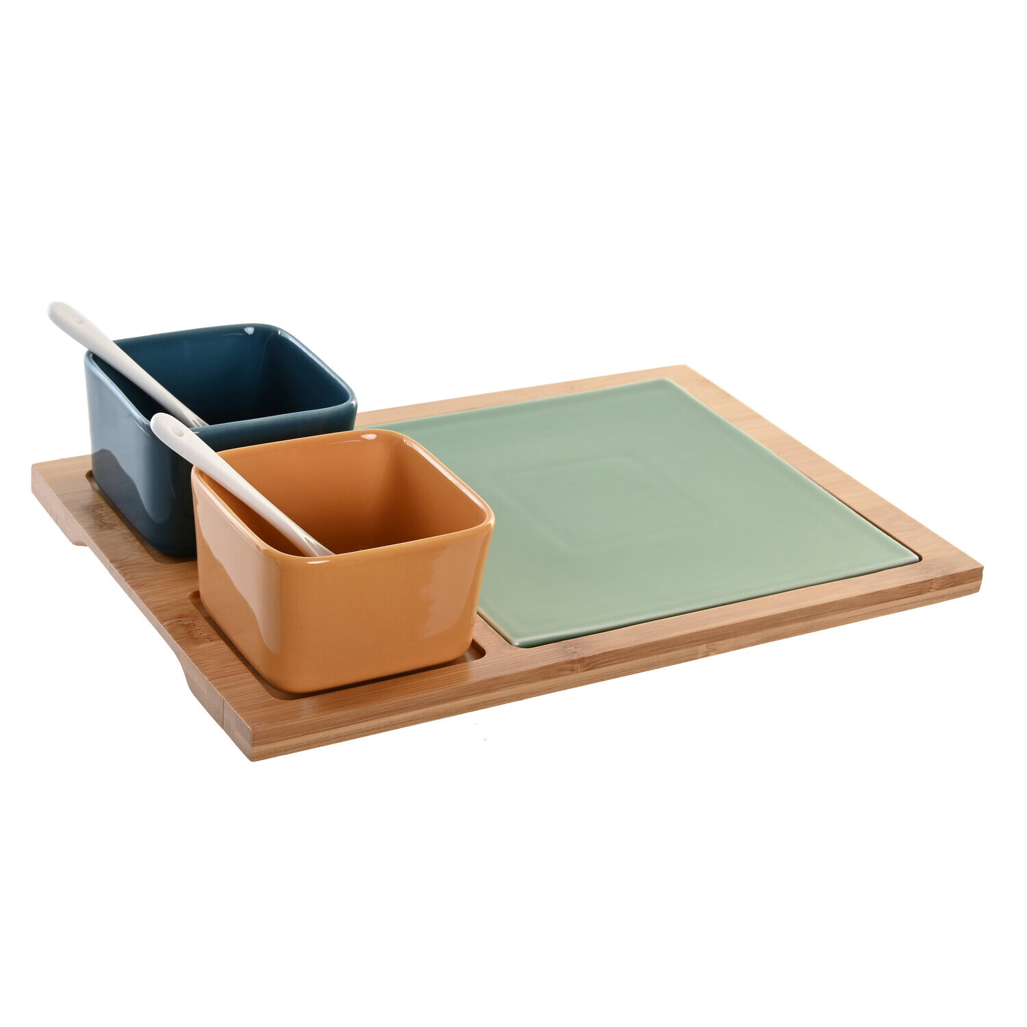 Aperitivo set 6 bambu porcelana 31x21x6 multicolor El mejor complemento para tu hogar.