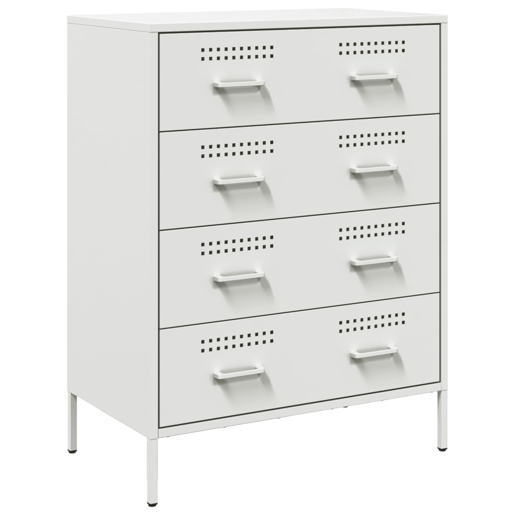 vidaXL Aparador de acero blanco 68x39x89 cm