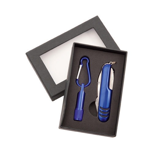 Disok Set Aluminio Navaja Multiusos + Linterna Versátil Práctico