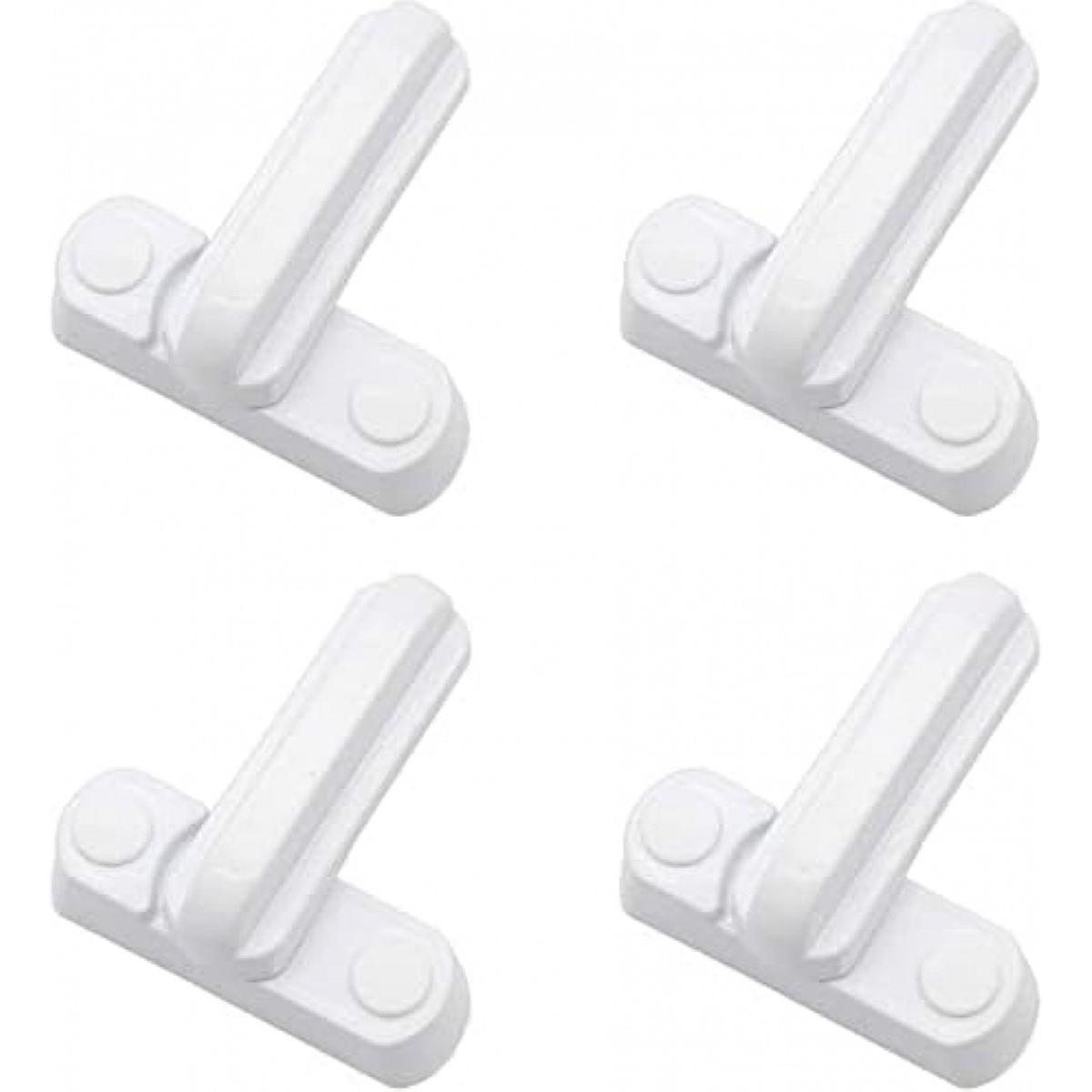 Juego de 4 cerraduras, cerrojos y tope para manija. Repuestos de seguridad adicionales para el hogar. Aptos para puertas de entrada, armarios y ventanas.