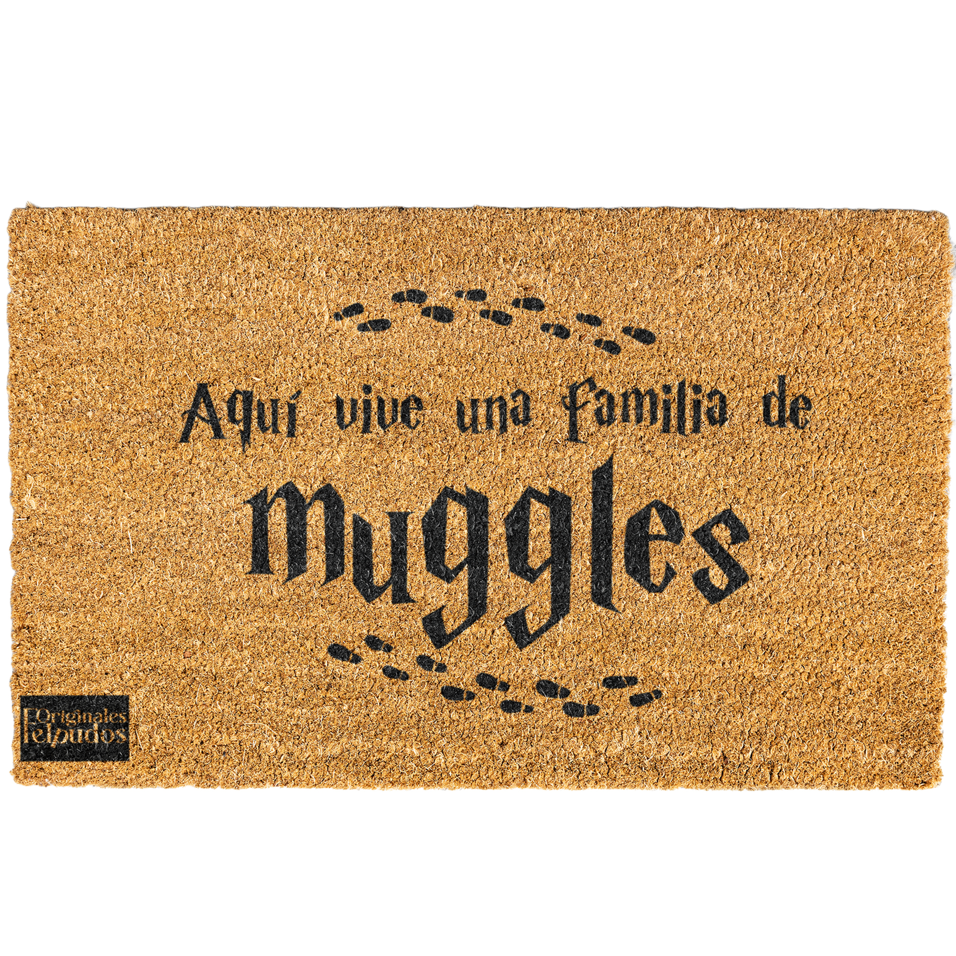 ARMIPRINT. Felpudo “Aquí Vive una Familia de Muggles” 70×40 · Hecho en España · Coco Natural · Felpudo Mágico Friki Divertido