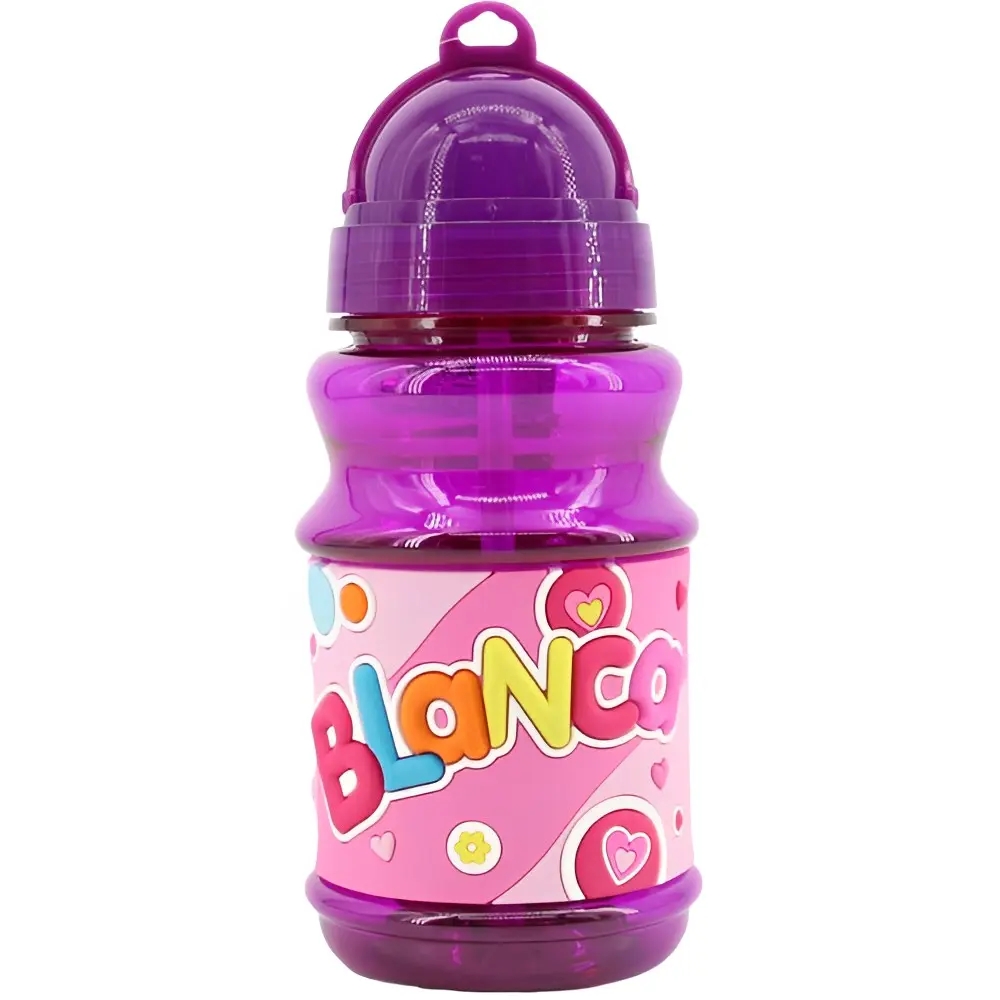 PLUS HOME Botella Agua con Nombre para Niños 350 Ml a Prueba de Fugas Sin BPA