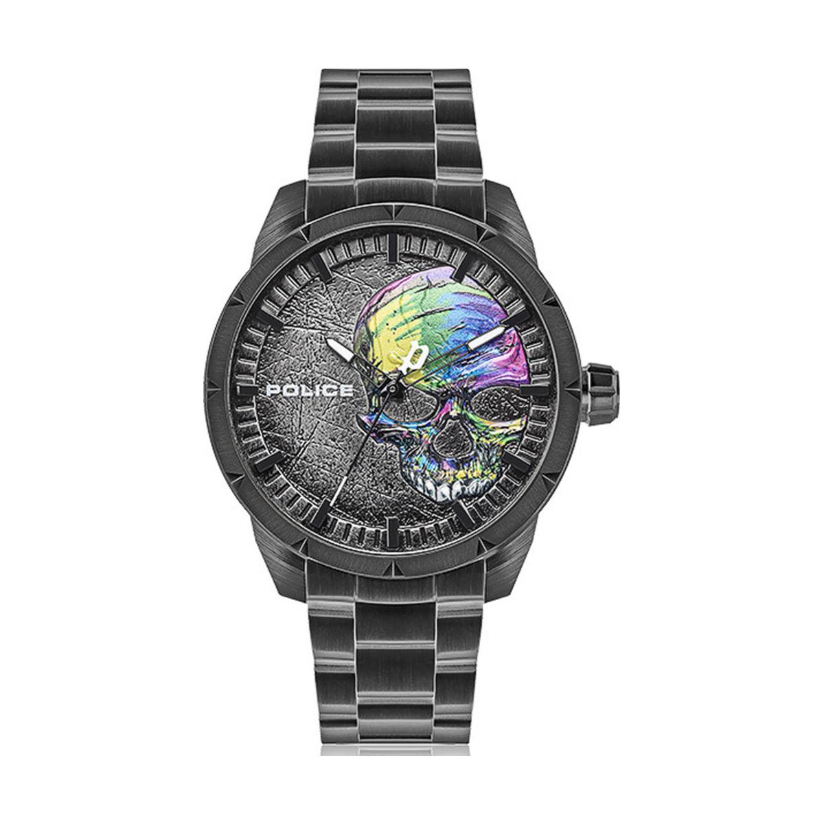 Police Reloj Hombre Caja De Acero Pulsera Acero De Color Negro Resistente Al Agua 5 Atm Pl.15715jsb-78m