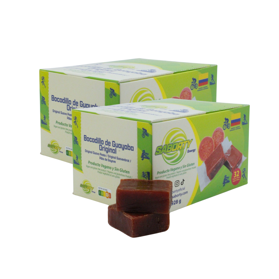 Saborty Bocadillo de Guayaba | Barritas Energéticas para Ciclismo y Running | 59% Guayaba, Vegano y Sin Gluten |