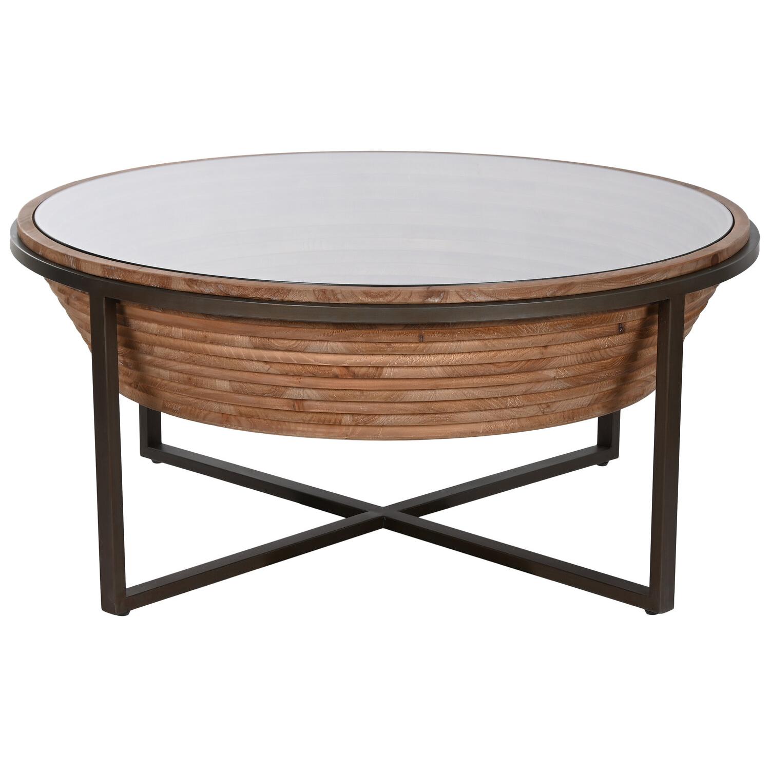 Mesa Centro Abeto Cristal 102X102X46 Negro - Fijalo - El mejor complemento para tu hogar.