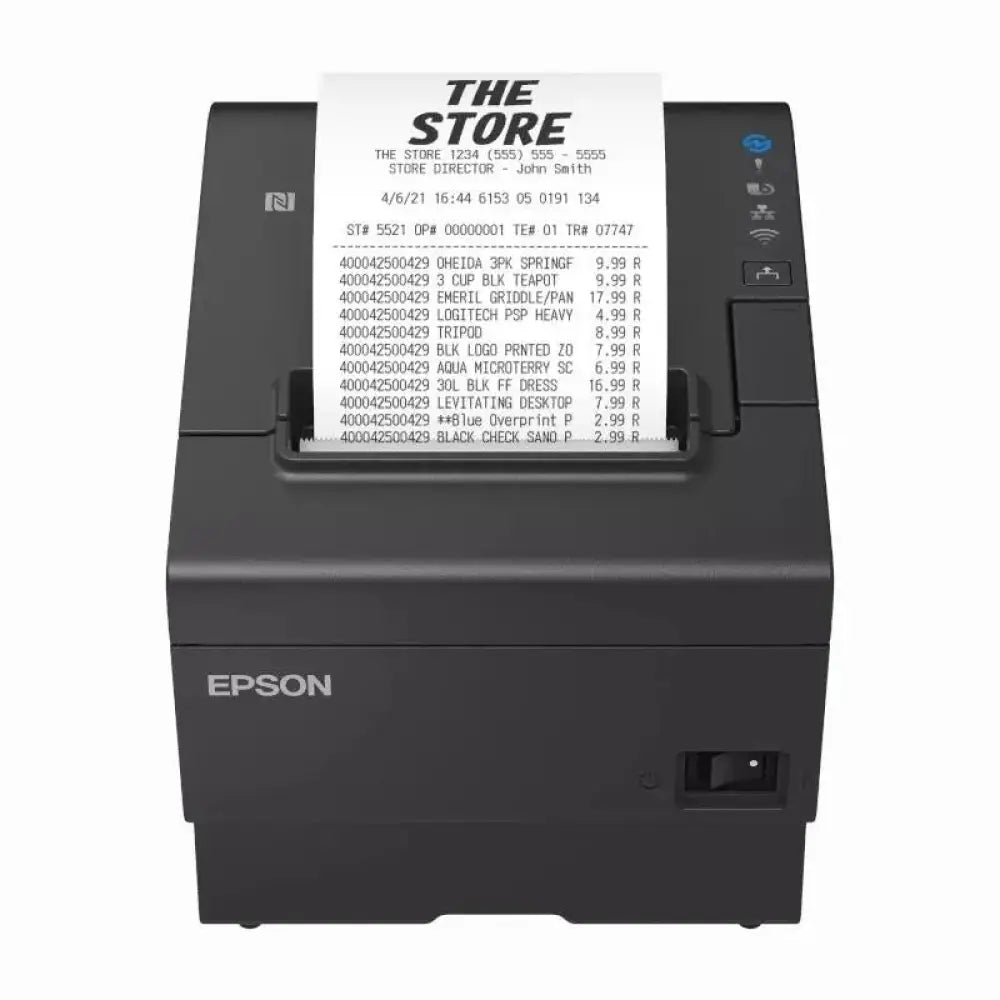 Epson - Impresora térmica de tickets TM-T88VII con conexión USB, Ethernet y serie para comercios, velocidad 500 mm/s y bajo consumo energético