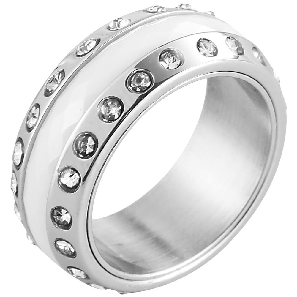 Just ® Anillo Nerma em Cerâmica com Pedras Incrustadas - 54