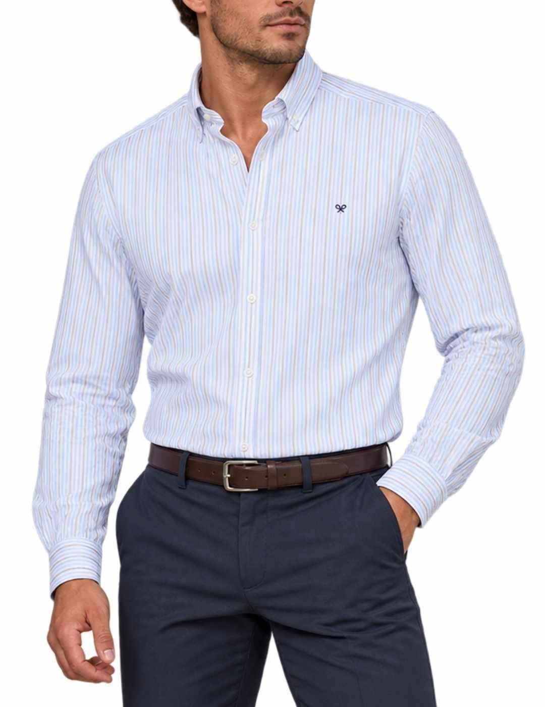 Camisa Silbon sport oxford multicolor rayas de hombre