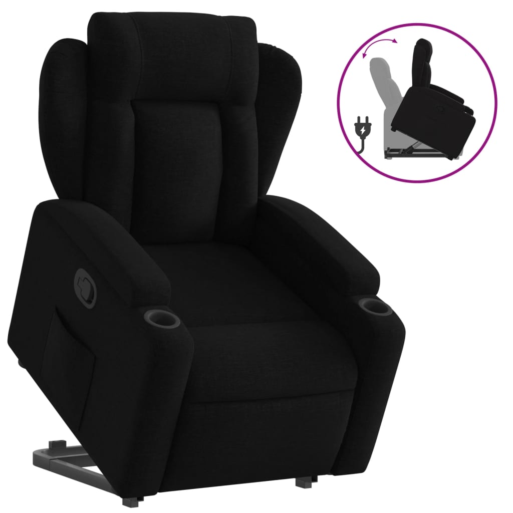 Vidaxl Sillón Reclinable Elevable de Tela Gris Claro